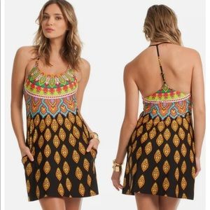 Trina Turk Moroccan Medallion Jersey Y-Back Cover Up Dress M